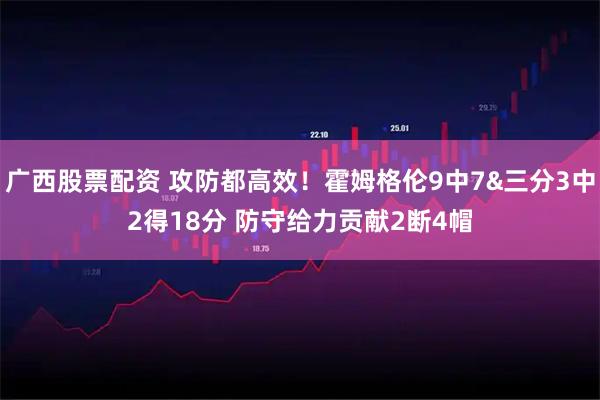 广西股票配资 攻防都高效！霍姆格伦9中7&三分3中2得18分 防守给力贡献2断4帽